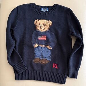 Polo by Ralph Lauren Navy Sweater with Bear Design